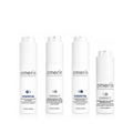 Four white Amerín skincare bottles including Correct and Essential line.